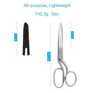 LIVINGO 8" Professional Heavy Duty Tailor Fabric Scissors, Dressmaker Sewing Classic Stainless Steel Ultra Sharp Forged Shears, Bent