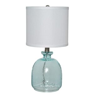 catalina lighting 20687-000 textured ocean blue glass table lamp, 18.25"h