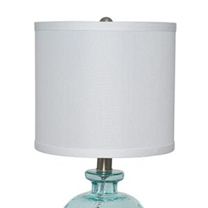 Catalina Lighting 20687-000 Textured Ocean Blue Glass Table Lamp, 18.25"H