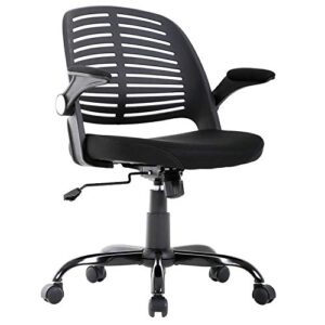 office chair cheap desk chair mesh computer chair with lumbar support flip up arms executive mid back modern ergonomic chair for adults women men,black