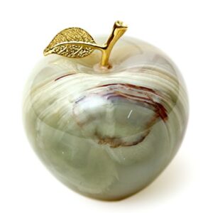 radicaln decoration piece handmade marble home decor green onyx apple paperweight – best for office table decoration & study room decor paperweight