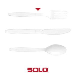 SOLO Cup Company Heavyweight Plastic Cutlery, Forks, Standard, White