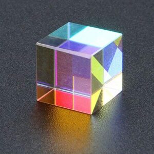 f-ber 1pcs optical glass rgb dispersion prism x-cube for physics teach decoration art 15x15x15mm/0.59'' x 0.59'' x 0.59"