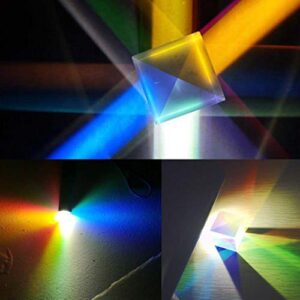 F-ber 1Pcs Optical Glass RGB Dispersion Prism X-Cube for Physics Teach Decoration Art 15x15x15mm/0.59'' x 0.59'' x 0.59"