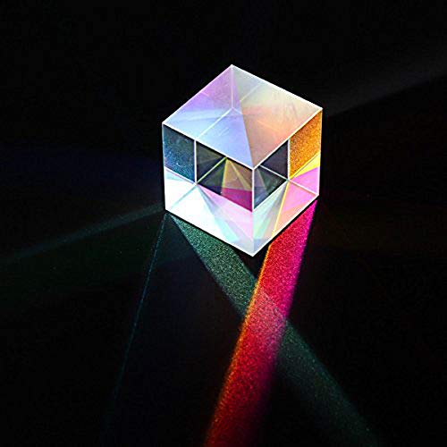 F-ber 1Pcs Optical Glass RGB Dispersion Prism X-Cube for Physics Teach Decoration Art 15x15x15mm/0.59'' x 0.59'' x 0.59"