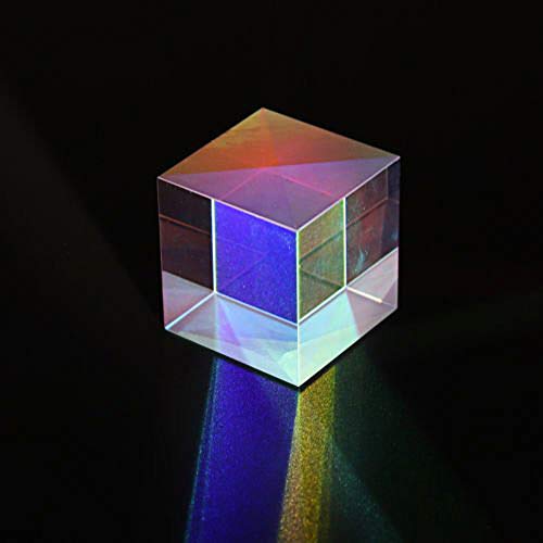 F-ber 1Pcs Optical Glass RGB Dispersion Prism X-Cube for Physics Teach Decoration Art 15x15x15mm/0.59'' x 0.59'' x 0.59"