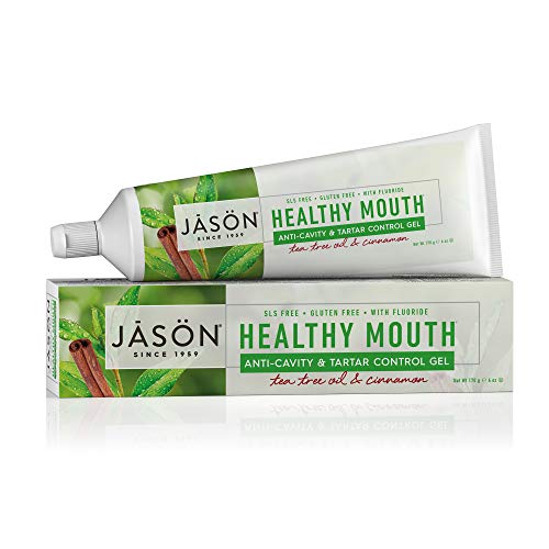 Jason Healthy Mouth Anti-Cavity & Tartar Control Gel, Tea Tree Oil & Cinnamon, 6 Oz