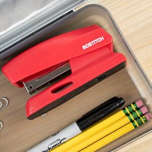 Bostitch Office 20 Sheet Mini Stapler with 210 Staples, Fits into the Palm of Your Hand, Red