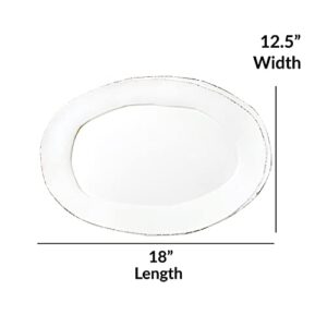 Vietri Lastra White Collection Italian Serveware Sets (Oval Platter)