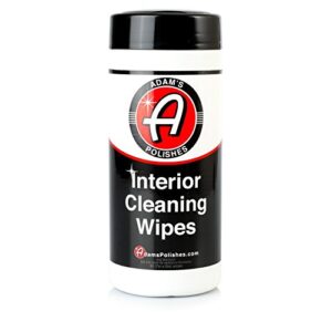 adam's interior cleaning wipes 30 (7 x 9 inch) wipes - powerful cleaner removes embedded dirt - great for leather and vinyl steering wheels, door panels, dashboards, plastic, and other vinyl (1 pack)
