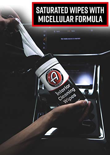 Adam's Interior Cleaning Wipes 30 (7 x 9 inch) Wipes - Powerful Cleaner Removes Embedded Dirt - Great For Leather and Vinyl Steering Wheels, Door Panels, Dashboards, Plastic, and Other Vinyl (1 Pack)