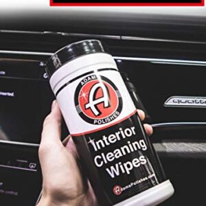 Adam's Interior Cleaning Wipes 30 (7 x 9 inch) Wipes - Powerful Cleaner Removes Embedded Dirt - Great For Leather and Vinyl Steering Wheels, Door Panels, Dashboards, Plastic, and Other Vinyl (1 Pack)