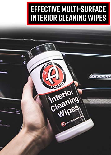 Adam's Interior Cleaning Wipes 30 (7 x 9 inch) Wipes - Powerful Cleaner Removes Embedded Dirt - Great For Leather and Vinyl Steering Wheels, Door Panels, Dashboards, Plastic, and Other Vinyl (1 Pack)