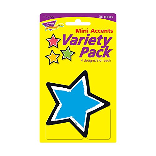 TREND enterprises, Inc. Bold Strokes Stars Mini Accents Variety Pack, 5.5 H x 0.32 L x 3.25 W, 36 ct