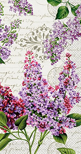 Celebrate the Home Floral 3-Ply Paper Guest/Buffet Napkins, Lilac Letter, 16-Count