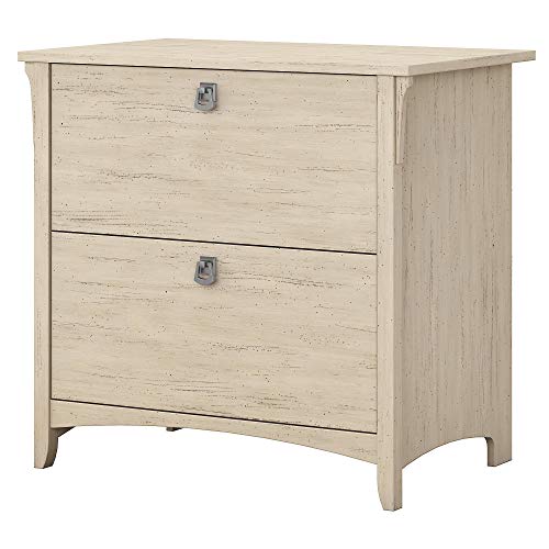 Bush Furniture Salinas Lateral 2 Cabinet Filing Drawer | Home Office Storage Organizer, Antique White