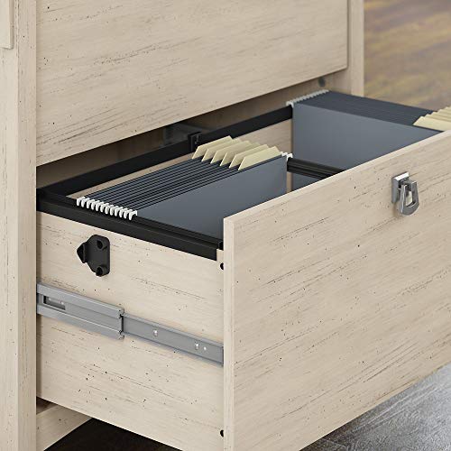 Bush Furniture Salinas Lateral 2 Cabinet Filing Drawer | Home Office Storage Organizer, Antique White