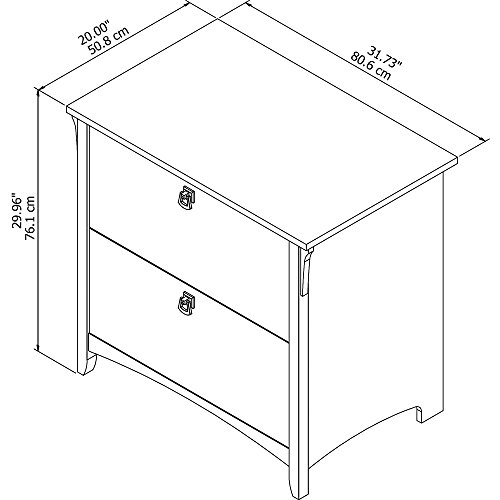 Bush Furniture Salinas Lateral 2 Cabinet Filing Drawer | Home Office Storage Organizer, Antique White