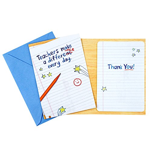 Hallmark Teacher Appreciation Card Assortment for Day Care, Preschool, Elementary School, Graduation or Back to School (8 Cards with Envelopes), Teacher Appreciation, 8 Cards (1599GMR9966)