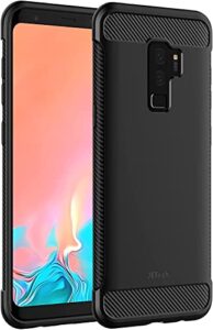 jetech slim fit case for samsung galaxy s9+ plus, thin phone cover with shock-absorption and carbon fiber design (black)