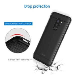 JETech Slim Fit Case for Samsung Galaxy S9+ Plus, Thin Phone Cover with Shock-Absorption and Carbon Fiber Design (Black)