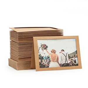 48 pack kraft paper photo insert cards with envelopes, 4x6 paper frames, photo card holder inserts, greeting cards for photos, memories, blank inside (4 x 6 in) brown