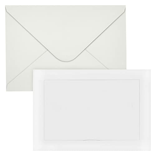 Best Paper Greetings 48 Pack Photo Frame Cards with Envelopes, Notecards for 4x6 Picture Insert (Ivory)