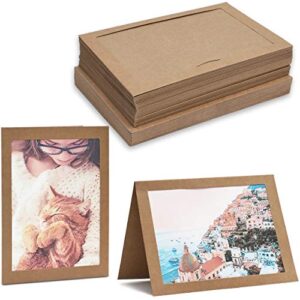 36 pack brown kraft paper photo insert cards with envelopes for 4x6 inch photos (5.5x7.75 in)