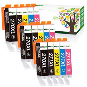 kingjet compatible ink cartridge replacement for canon 270 271, 270xl 271xl for pixma mg5720 mg5721 mg5722 mg6820 mg6821 mg6822 ts5020 ts6020 (3 sets, 5 color high yield)