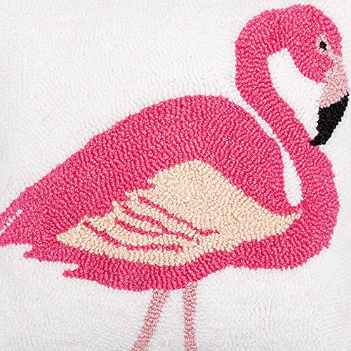 C&F Home Pink Flamingo Hooked Pillow Coastal Tropical Beach Decor Decoration Accent Throw 18" x 18" Pink