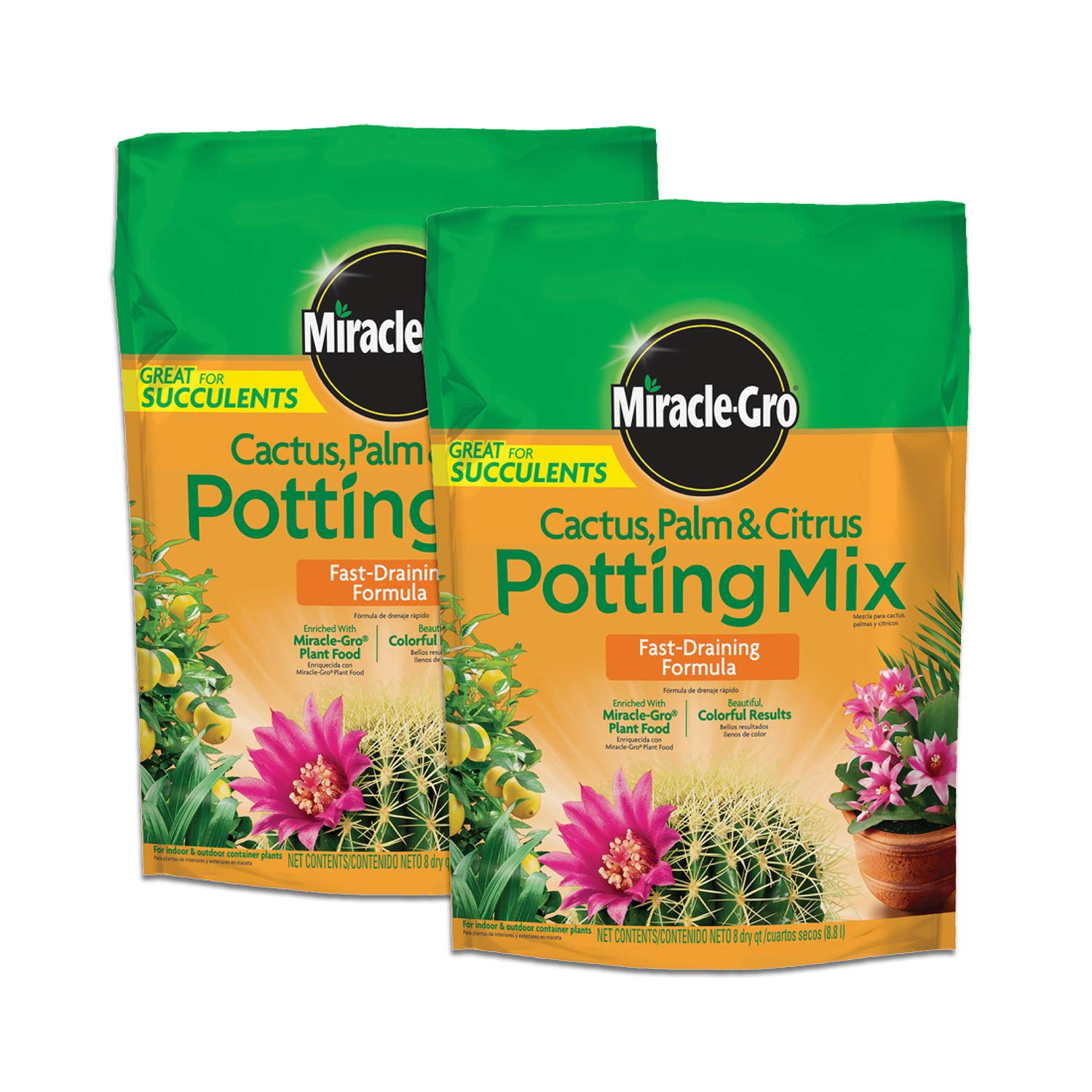 Miracle-Gro Cactus, Palm & Citrus Potting Mix 2-Pack