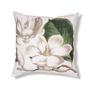 c&f home colonial williamsburg southern magnolia flower premium indoor/outdoor pillow decor decoration accent throw pillow 18" x 18" cream