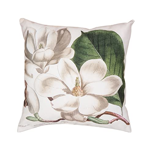 C&F Home Colonial Williamsburg Southern Magnolia Flower Premium Indoor/Outdoor Pillow Decor Decoration Accent Throw Pillow 18" x 18" Cream