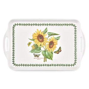 pimpernel botanic garden collection large handled tray | serving tray for lunch, coffee, or breakfast | made of melamine | measures 18.9" x 11.6" | dishwasher safe