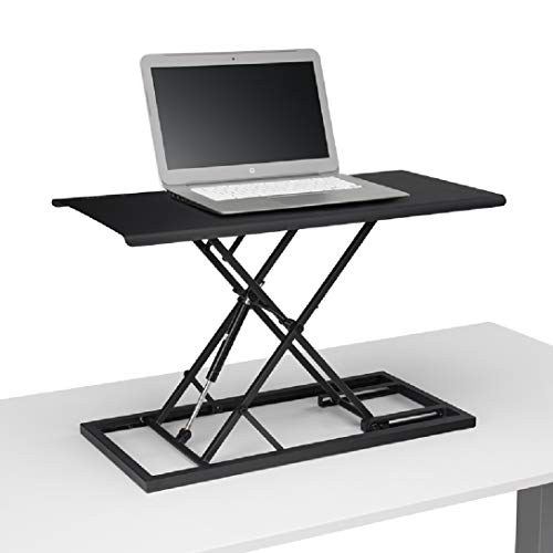 E3 Compact Stand Up Desk Converter (Black) by Uplift Desk