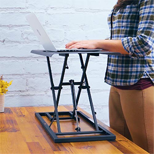 E3 Compact Stand Up Desk Converter (Black) by Uplift Desk