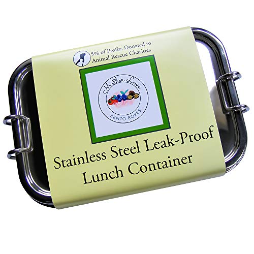 Stainless Steel Leak-Proof Lunch Container For Kids and Adults - BPA Free - Back to School - Dishwasher Safe - Holds 2 Cups - Eco Friendly - Lid Clamps - Great for Camping Hiking