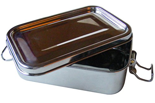 Stainless Steel Leak-Proof Lunch Container For Kids and Adults - BPA Free - Back to School - Dishwasher Safe - Holds 2 Cups - Eco Friendly - Lid Clamps - Great for Camping Hiking
