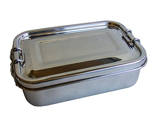 Stainless Steel Leak-Proof Lunch Container For Kids and Adults - BPA Free - Back to School - Dishwasher Safe - Holds 2 Cups - Eco Friendly - Lid Clamps - Great for Camping Hiking