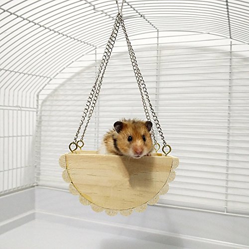 Hypeety Wooden Hamster Swing Toy for Dwarf Hamster Gerbil Rat Mouse Mice Small Animla Cage Perch StandToy