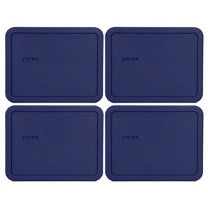 pyrex 7211-pc 6-cup blue plastic food storage lid, made in usa - 4 pack