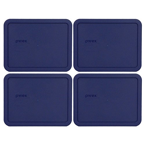Pyrex 7211-PC 6-Cup Blue Plastic Food Storage Lid, Made in USA - 4 Pack