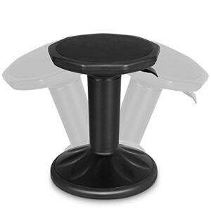 giantex wobble chair adjustable-height 23 inch active learning stool sitting balance chair for office stand up desk (black)