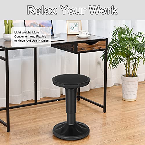 Giantex Wobble Chair Adjustable-Height 23 Inch Active Learning Stool Sitting Balance Chair for Office Stand Up Desk (Black)