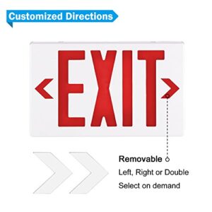 SPECTSUN Led Exit Sign with Battery Backup, Hradwired Red Exit Light LED - 6 Pack, Exit Sign Battery/Business Exit Sign Stencils/Exit Combo Light/Lighted Exit Signs/Emergency Exit Light