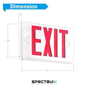 SPECTSUN Led Exit Sign with Battery Backup, Hradwired Red Exit Light LED - 6 Pack, Exit Sign Battery/Business Exit Sign Stencils/Exit Combo Light/Lighted Exit Signs/Emergency Exit Light