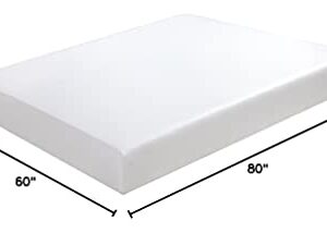 Olee Sleep 9 Inch Gel Memory Foam Mattress, Queen, White