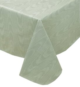 newbridge sage green moire wavy solid color print heavy weight vinyl flannel backed tablecloth, indoor/outdoor vinyl tablecloth with flannel backing, 60” x 84” oblong/rectangle
