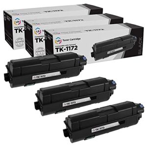 ld compatible toner cartridge replacement for kyocera tk-1172 (3 pack - black) compatible with kyocera m2040dn, m2540d, m2540dw and m2640idw