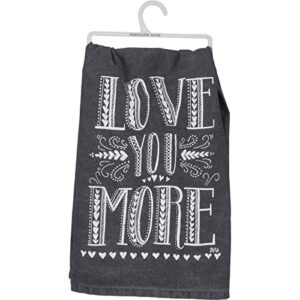 primitives by kathy 33355 cotton dish towel, love you more 28 x 28-inches